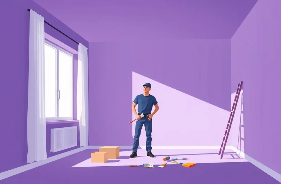 Intérieur rénové après travaux de peinture à Aubergenville